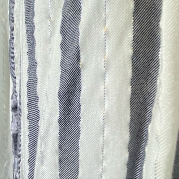 NEW DIRECTIONS Women's plus size 2X lightweight flowy white gray stripe pants - Picture 5 of 7